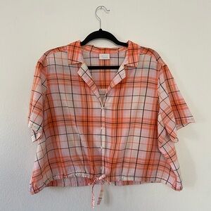 Abound 100% Cotton Plaid Crop Top